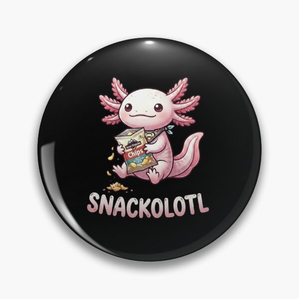 Item preview, Snackolotl Cute Axolotl Eating Chips Funny Food Pun designed and sold by MiALopezArt.