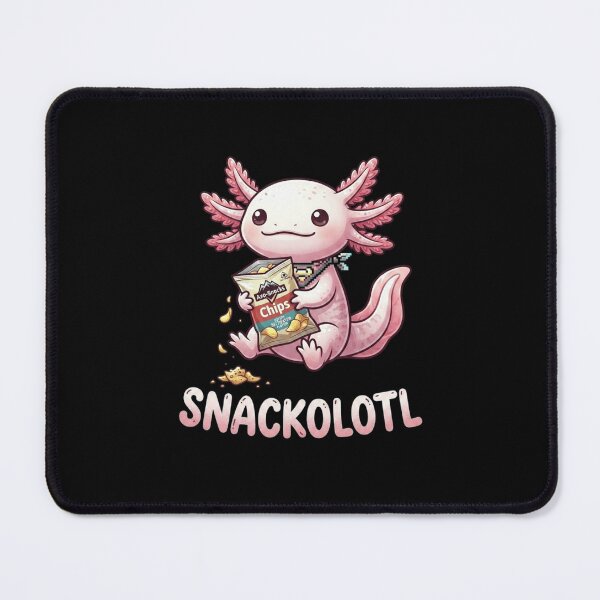 Item preview, Snackolotl Cute Axolotl Eating Chips Funny Food Pun designed and sold by MiALopezArt.