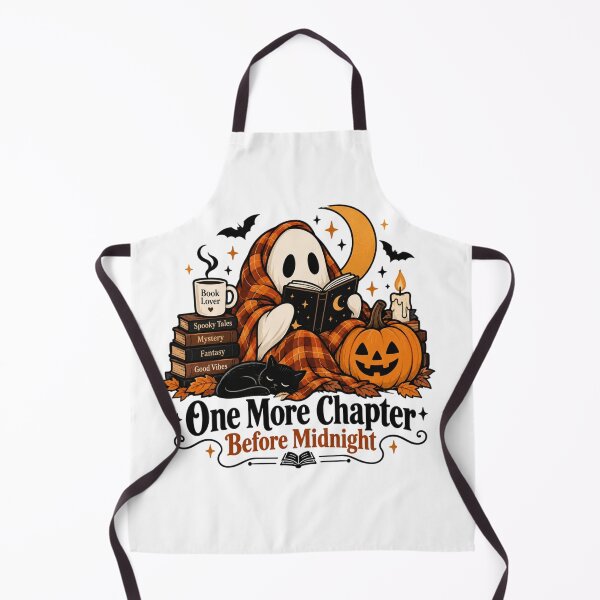 Item preview, One More Chapter Before Midnight – Cozy Ghost Reading Book Halloween designed and sold by Sanika arts .