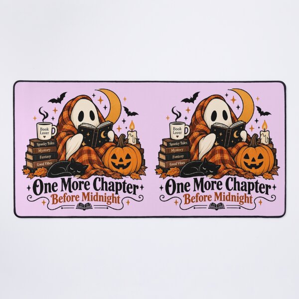 Item preview, One More Chapter Before Midnight – Cozy Ghost Reading Book Halloween designed and sold by Sanika arts .