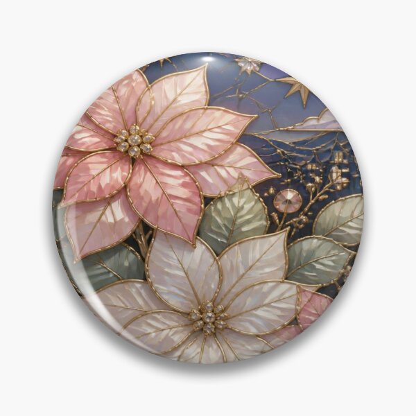 Item preview, Poinsettia Flowers in Tempered Glass and Moon designed and sold by BriSher.
