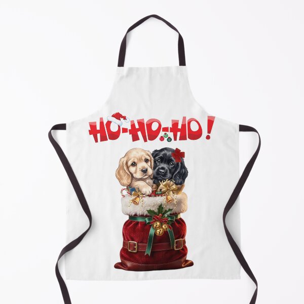 Item preview, Cute Christmas Puppies in Santa Sack - Ho Ho Ho Cocker Spaniel Dog Xmas  designed and sold by VibranPalette.