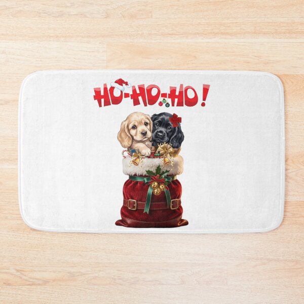 Item preview, Cute Christmas Puppies in Santa Sack - Ho Ho Ho Cocker Spaniel Dog Xmas  designed and sold by VibranPalette.