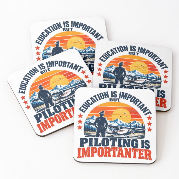 Item preview, Education Is Important But Piloting Is Importanter Pilot Aviation Flying Aviator designed and sold by NeedForParks.