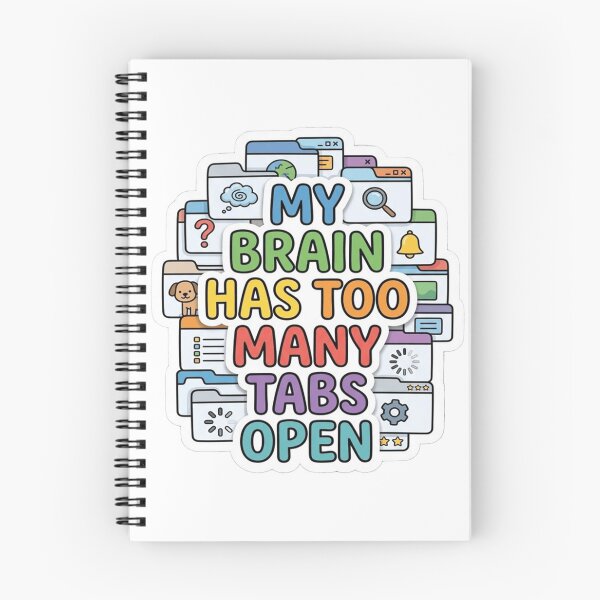 Item preview, ⁠My Brain Has Too Many Tabs Open Funny Tech Introvert Sticker designed and sold by Walidsolo25.