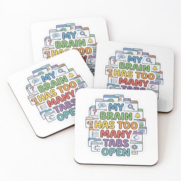 Item preview, ⁠My Brain Has Too Many Tabs Open Funny Tech Introvert Sticker designed and sold by Walidsolo25.