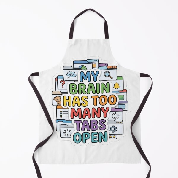 Item preview, ⁠My Brain Has Too Many Tabs Open Funny Tech Introvert Sticker designed and sold by Walidsolo25.
