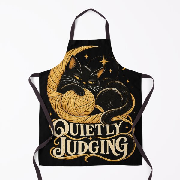 Item preview, Quietly Judging Cat, Black Cat and Golden Yarn Graphic designed and sold by haitrieuic96.