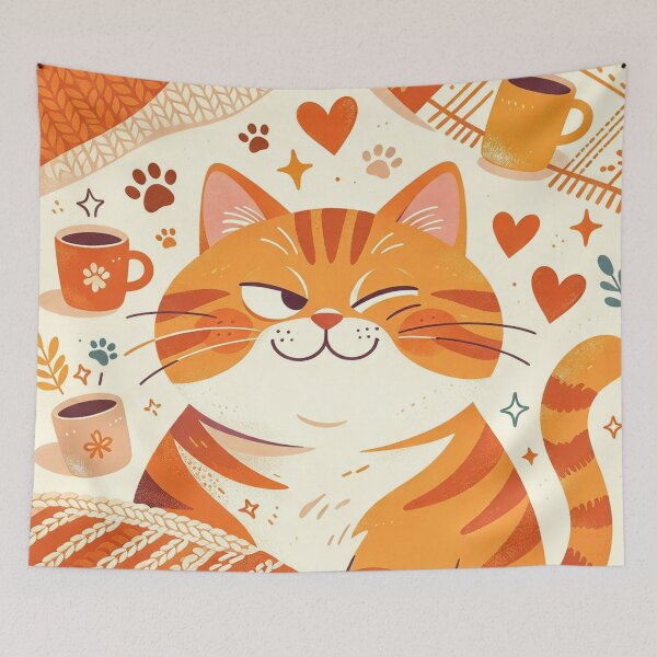 Item preview, Chonky Happy Cat – Cozy Warm Blanket Design designed and sold by Mggtz.