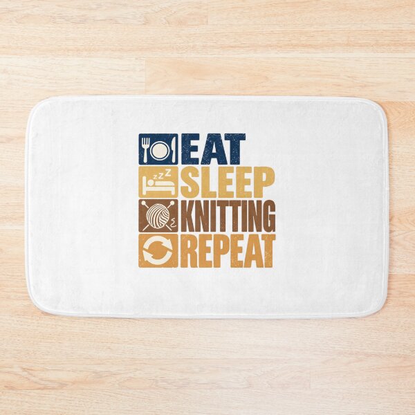Item preview, Eat Sleep Knitting Repeat Hobby Knitter Crafter designed and sold by SkeletonsDanger.