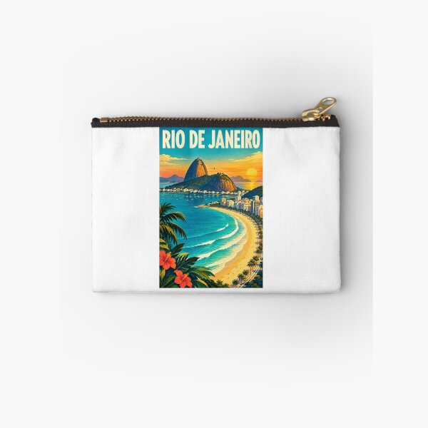 Item preview, Rio de Janeiro Vintage Travel Poster – Sugarloaf Mountain & Copacabana Sunset – Retro Brazil Art Tee designed and sold by bobscraze.