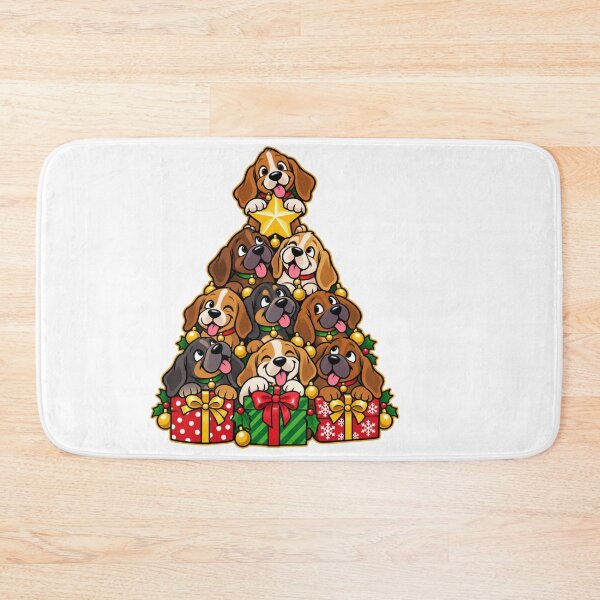 Item preview, Playful Christmas Puppy Stack with Gifts and Star designed and sold by skyartdesign.