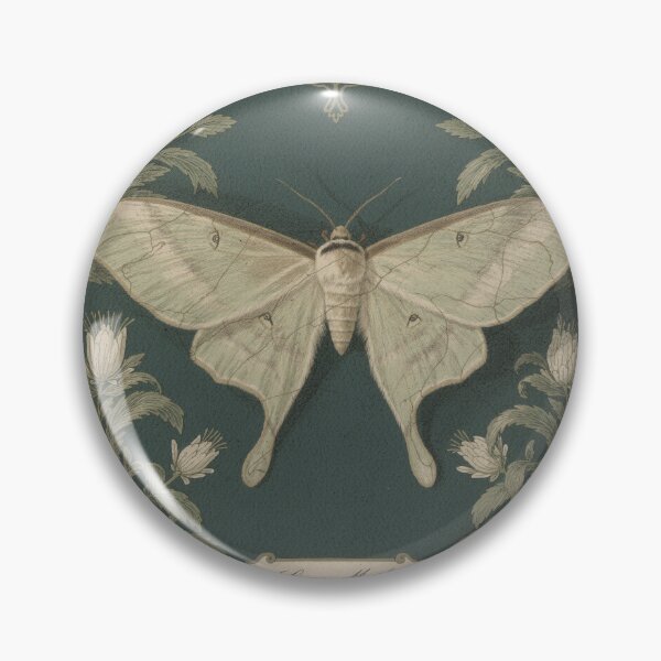 Item preview, Vintage Luna Moth Specimen Plate in Gold designed and sold by PictorialWhimsy.
