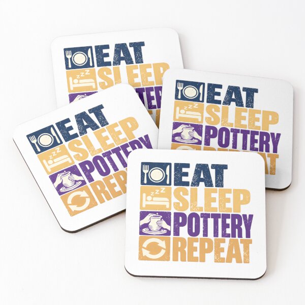 Item preview, Eat Sleep Pottery Repeat Potters Hobby Ceramics Lover designed and sold by SkeletonsDanger.
