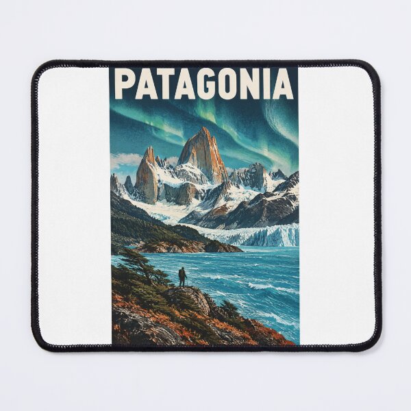 Item preview, Patagonia Vintage Travel Poster – Fitz Roy Mountain & Glacier – Retro Hiking Adventure Art Tee designed and sold by bobscraze.