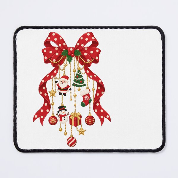 Item preview, Red Polka Dot Christmas Bow with Hanging Charms designed and sold by skyartdesign.