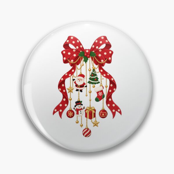 Item preview, Red Polka Dot Christmas Bow with Hanging Charms designed and sold by skyartdesign.