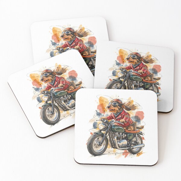 Item preview, Wind in His Ears – Wire-Haired Dachshund on a Motorcycle designed and sold by Russell Thorne.