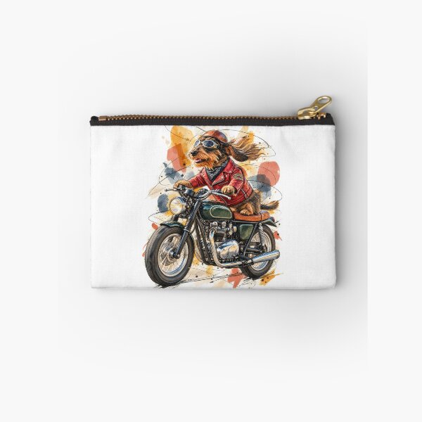 Item preview, Wind in His Ears – Wire-Haired Dachshund on a Motorcycle designed and sold by Russell Thorne.