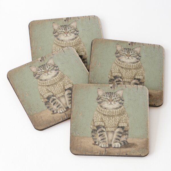 Item preview, Judgmental Tabby in a Tiny Knitted Sweater designed and sold by PictorialWhimsy.