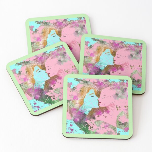 Item preview, Grungy Splatter Embrace In Pink Cyan designed and sold by AbstractAngstt.