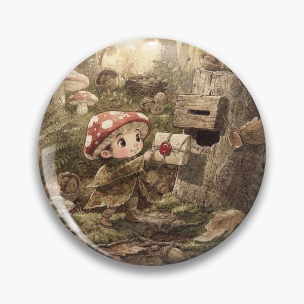 Item preview, Mushroom Sprite Mailing an Acorn Parcel designed and sold by PictorialWhimsy.