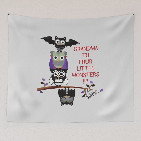 Item preview, Grandma to Four Little Monsters (on Lt. Grey) designed and sold by PawsitiveMum3.