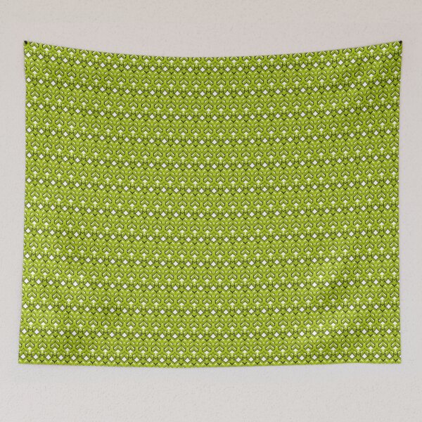 Item preview, Abstract geometric pattern retro bright green designed and sold by fuzzyfox.