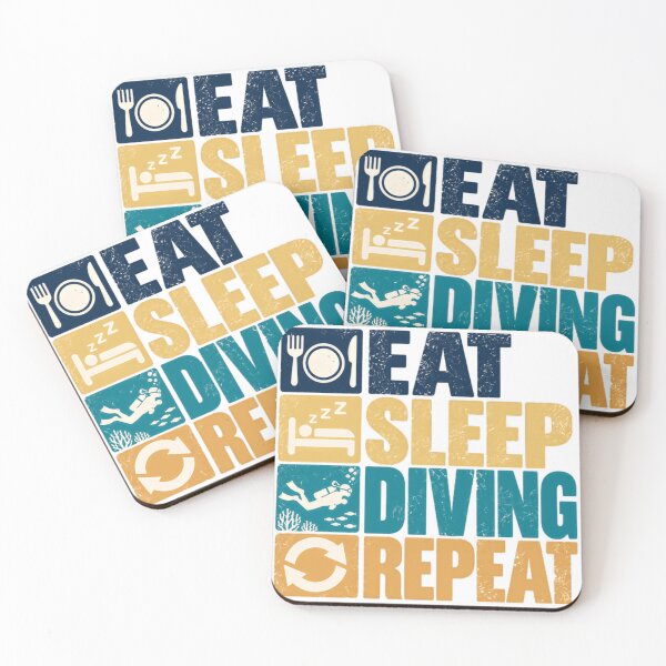 Item preview, Eat Sleep Diving Repeat Scuba Diver Ocean Hobby designed and sold by SEEM-drawing.