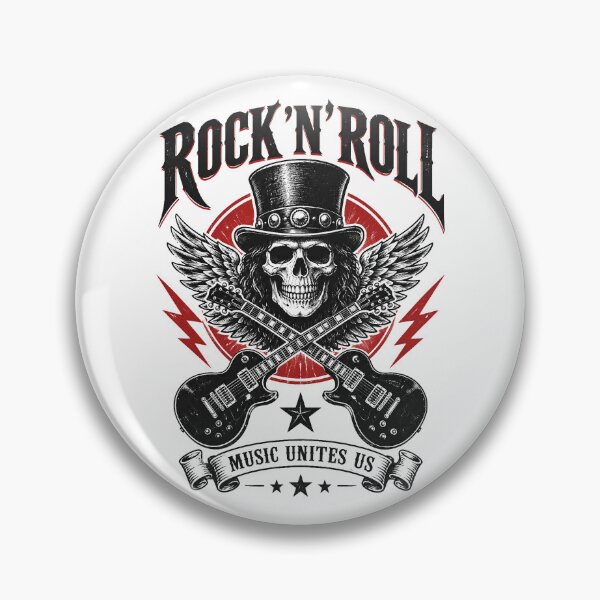 Item preview, Rock N Roll Skull Guitar Vintage Emblem designed and sold by Skyrocketz.