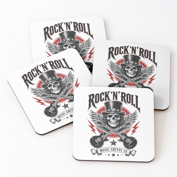 Item preview, Rock N Roll Skull Guitar Vintage Emblem designed and sold by Skyrocketz.