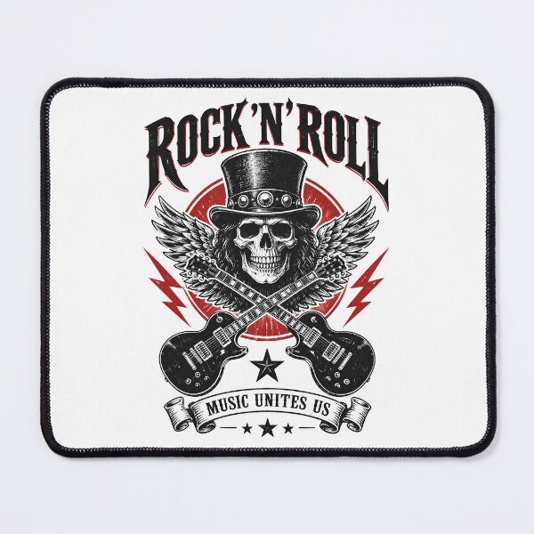 Item preview, Rock N Roll Skull Guitar Vintage Emblem designed and sold by Skyrocketz.