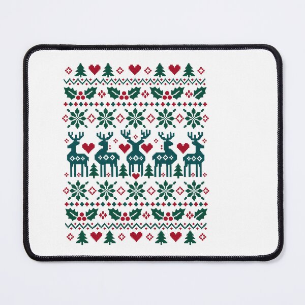 Item preview, Nordic Reindeer Snowflake and Holly Christmas Pattern designed and sold by skyartdesign.