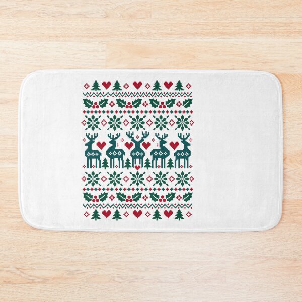 Item preview, Nordic Reindeer Snowflake and Holly Christmas Pattern designed and sold by skyartdesign.