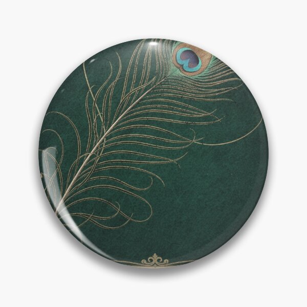 Item preview, Art Nouveau Peacock Feather Study in Gilt designed and sold by PictorialWhimsy.