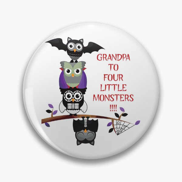 Item preview, Grandpa to Four Little Monsters (on White) designed and sold by PawsitiveMum3.