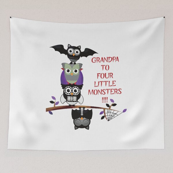 Item preview, Grandpa to Four Little Monsters (on White) designed and sold by PawsitiveMum3.