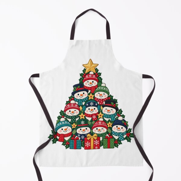 Item preview, Snowman Christmas Tree with Patchwork Winter Scarves designed and sold by skyartdesign.