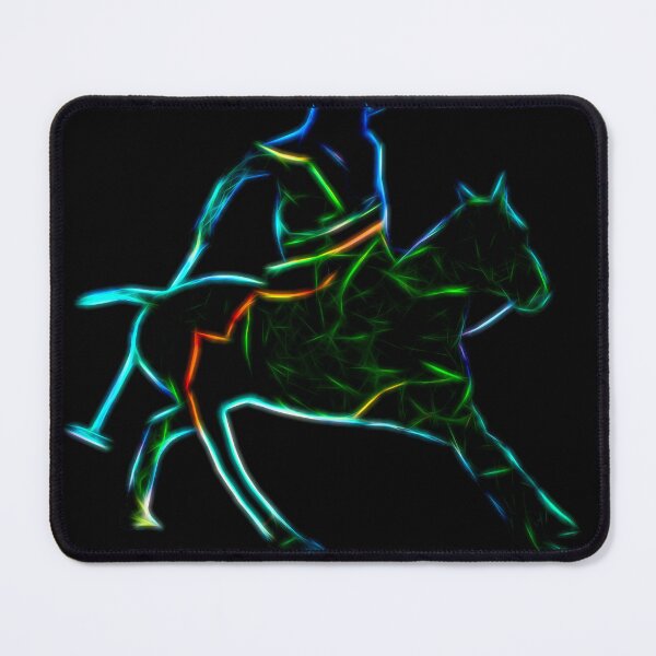 Artikelvorschau, Galoppierendes Neon Pferd – Abstraktes Reitsport Motiv auf Schwarz entworfen und verkauft von Nicole Bleck.