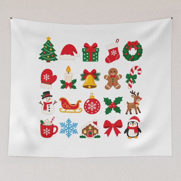 Item preview, Colorful Christmas Miniatures with Festive Holiday Icons designed and sold by skyartdesign.