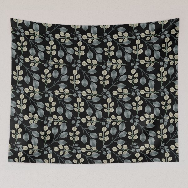 Item preview, Botanical Foliage Black Seamless Pattern Art designed and sold by ​Jyoti Digital Artist.