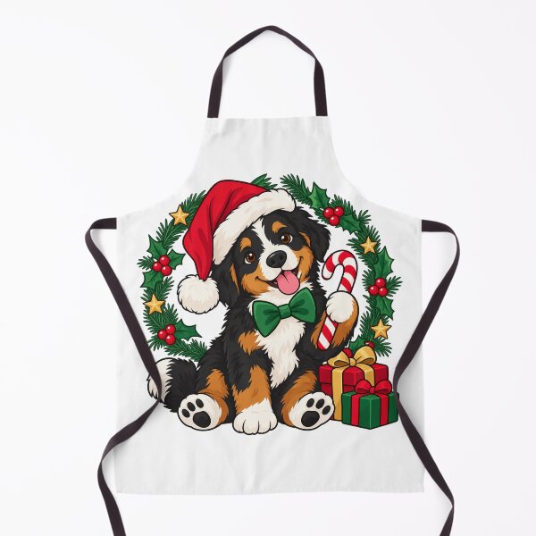 Item preview, Bernese Mountain Dog Puppy with Christmas Gifts designed and sold by skyartdesign.