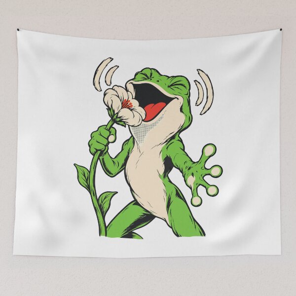 Item preview, Funny Screaming Frog with Flower - Cute Grunge Design for Frog Lovers designed and sold by AliveStyle.