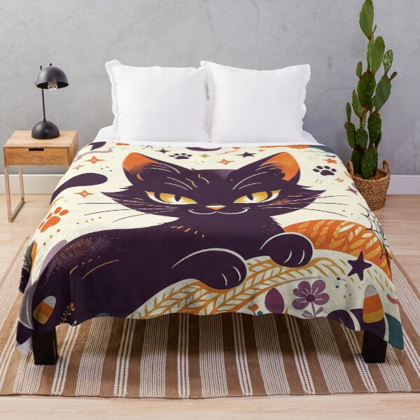 Item preview, Excited Chattering Cat – Playful Cozy Blanket Design designed and sold by Mggtz.