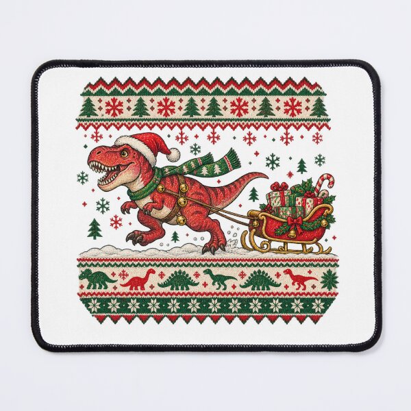 Item preview, Christmas Dinosaur Pulling a Sleigh in Nordic Style designed and sold by skyartdesign.