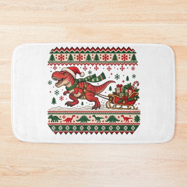 Item preview, Christmas Dinosaur Pulling a Sleigh in Nordic Style designed and sold by skyartdesign.