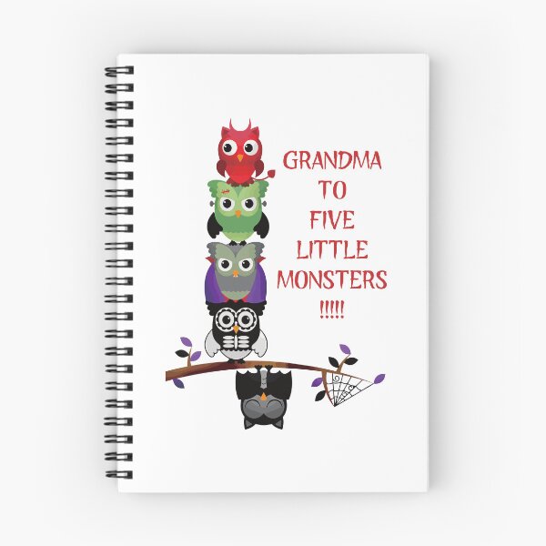 Item preview, Grandma to Five Little Monsters (on White) designed and sold by PawsitiveMum3.