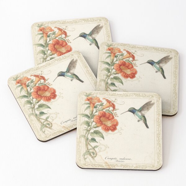 Item preview, Vintage Hummingbird and Trumpet Vine Plate in Gilt designed and sold by PictorialWhimsy.