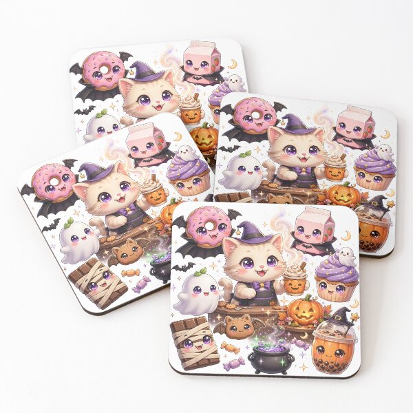 Item preview, Witch's Midnight Café | Cute Kawaii Halloween Coffee & Dessert Art designed and sold by SmartyWonders.