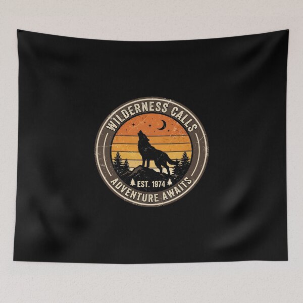 Item preview, Retro Sunset Wolf Fursona Vintage 70s Indie Badge Graphic designed and sold by DuckOddity.